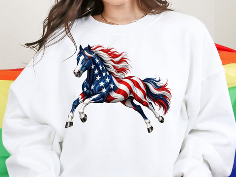 Patriotic USA Flag Horse PNG SVG artprintfile 