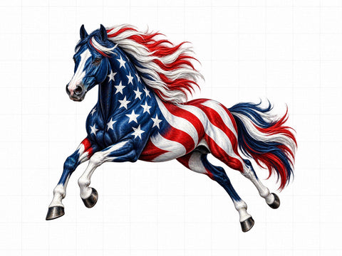 Patriotic USA Flag Horse PNG SVG artprintfile 