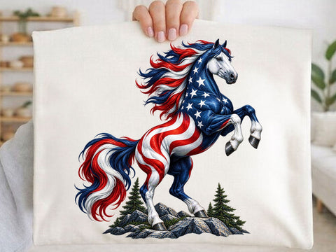 Patriotic USA Flag Horse PNG SVG artprintfile 