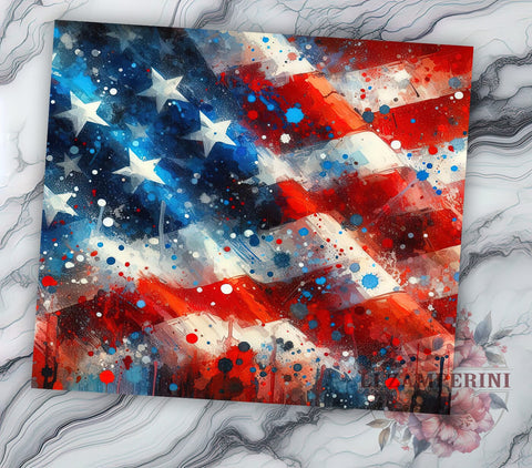 Patriotic USA Flag Tumbler Wrap, USA Flag, Stars and Stripes, Patriotic Tumbler, Tumbler Wrap, Sublimation Design, Independence Day, 4th of July Decor Sublimation Li Zamperini 