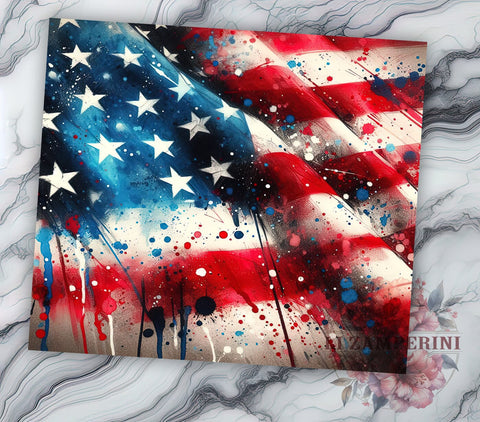Patriotic USA Flag Tumbler Wrap, USA Flag, Stars and Stripes, Patriotic Tumbler, Tumbler Wrap, Sublimation Design, Independence Day, 4th of July Decor Sublimation Li Zamperini 