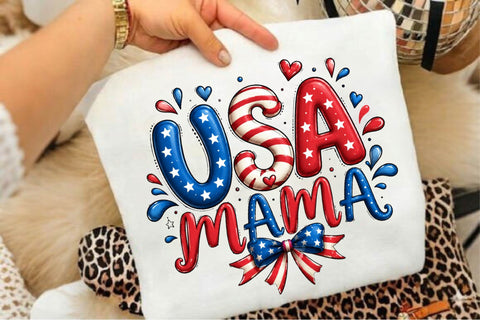 Patriotic USA Mama PNG Sublimation SVGArt 