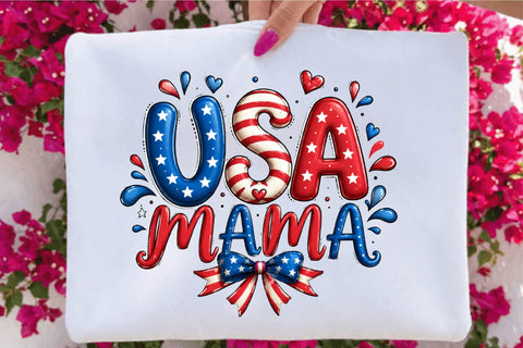 Patriotic USA Mama PNG Sublimation SVGArt 