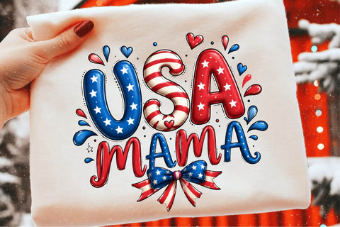 Patriotic USA Mama PNG Sublimation SVGArt 