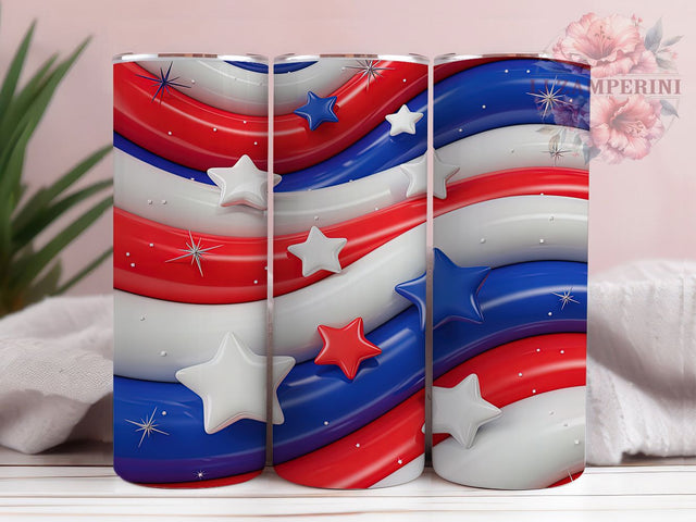 Patriotic USA Stars Stripes Tumbler, USA Stars & Stripes Design, 4th of July Sublimation, Red White Blue Swirl Tumbler, American Flag Wrap, Independence Day Tumbler, Fireworks & Freedom Sublimation Sublimation Li Zamperini 