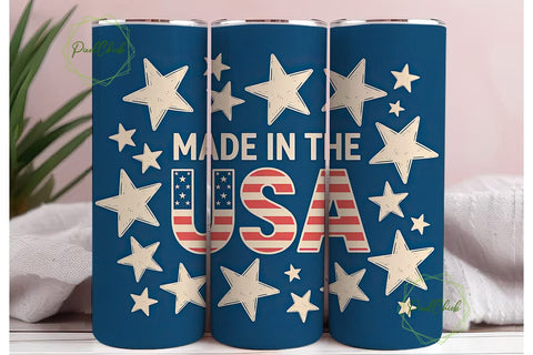 Patriotic USA Tumbler Wrap PNG Sublimation PixelChick 