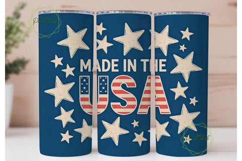 Patriotic USA Tumbler Wrap PNG Sublimation PixelChick 