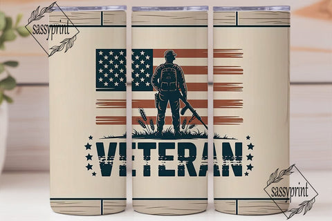 Patriotic Veteran 20oz Tumbler Wrap Sublimation sassyprint 