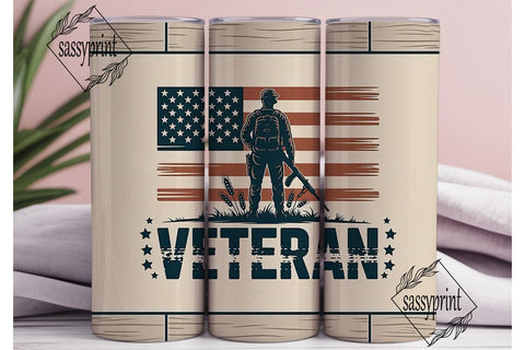 Patriotic Veteran 20oz Tumbler Wrap Sublimation sassyprint 
