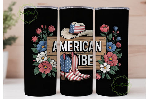Patriotic Vibe 20oz Tumbler Wrap Sublimation PixelChick 