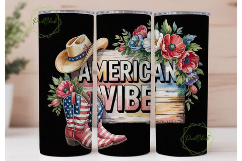 Patriotic Vibe 20oz Tumbler Wrap Sublimation PixelChick 