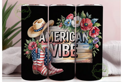 Patriotic Vibe 20oz Tumbler Wrap Sublimation PixelChick 
