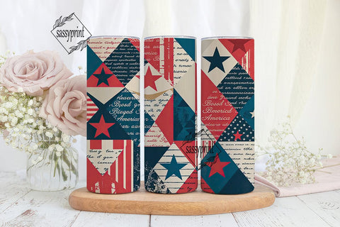 Patriotic Vintage Collage 20oz Tumbler Sublimation sassyprint 