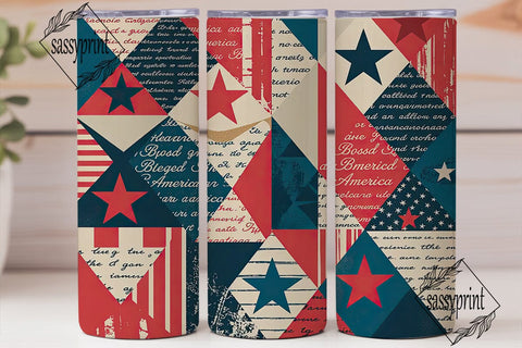 Patriotic Vintage Collage 20oz Tumbler Sublimation sassyprint 