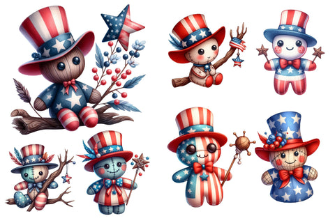 Patriotic Voodoo Doll Clipart Sublimation designartist 