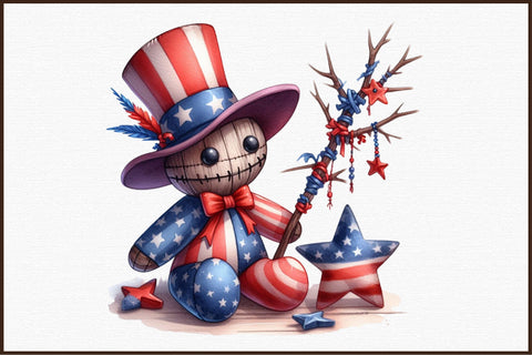 Patriotic Voodoo Doll Clipart Sublimation designartist 