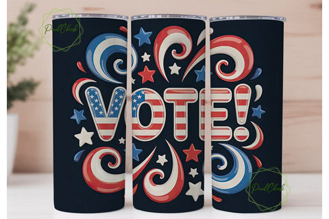 Patriotic Vote 20oz Tumbler Wrap Sublimation PixelChick 