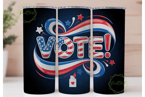 Patriotic Vote 20oz Tumbler Wrap Sublimation PixelChick 
