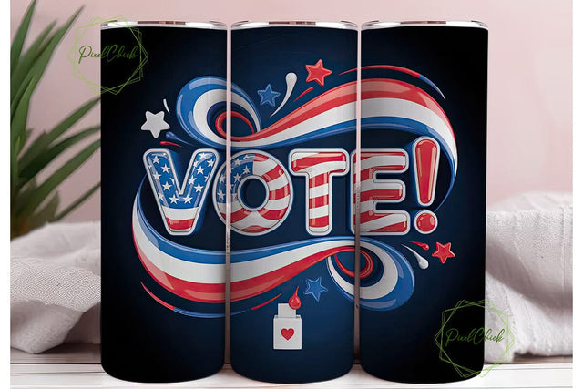 Patriotic Vote 20oz Tumbler Wrap Sublimation PixelChick 