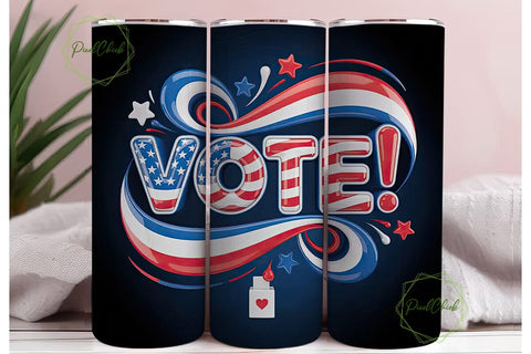 Patriotic Vote 20oz Tumbler Wrap Sublimation PixelChick 