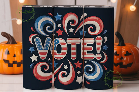 Patriotic Vote 20oz Tumbler Wrap Sublimation PixelChick 