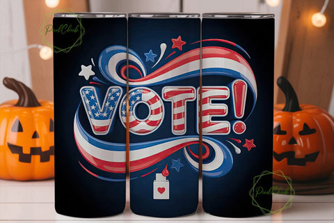 Patriotic Vote 20oz Tumbler Wrap Sublimation PixelChick 