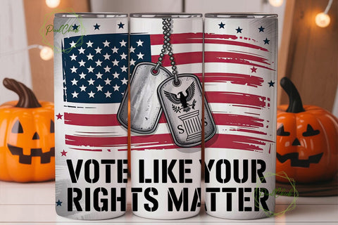 Patriotic Vote Tumbler Wrap PNG Sublimation PixelChick 