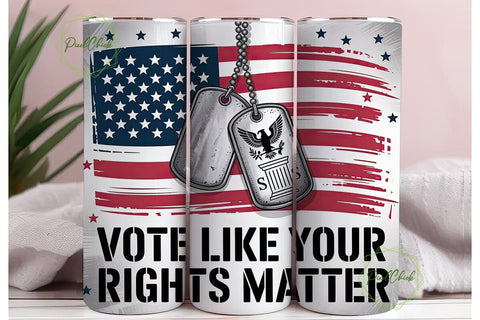 Patriotic Vote Tumbler Wrap PNG Sublimation PixelChick 