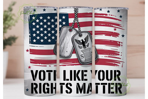 Patriotic Vote Tumbler Wrap PNG Sublimation PixelChick 