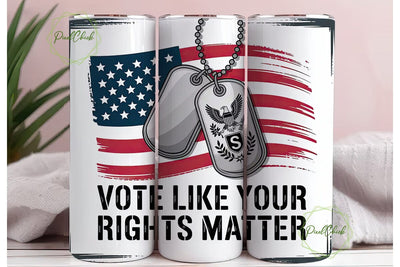 Patriotic Vote Tumbler Wrap PNG Sublimation PixelChick 