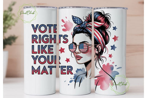 Patriotic Vote Tumbler Wrap Sublimation PixelChick 