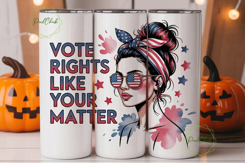 Patriotic Vote Tumbler Wrap Sublimation PixelChick 