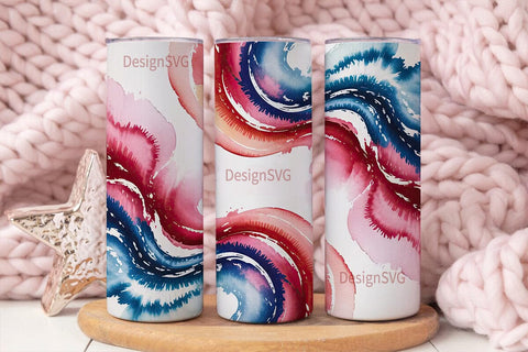 Patriotic Watercolor 20oz Tumbler Wrap Sublimation DesignSVG 