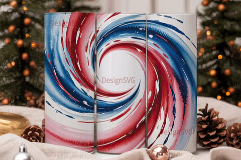Patriotic Watercolor 20oz Tumbler Wrap Sublimation DesignSVG 