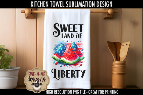 Patriotic Watermelon - Kitchen Towel Sublimation Designs Sublimation Ewe-N-Me Designs 