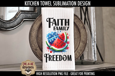 Patriotic Watermelon - Kitchen Towel Sublimation Designs Sublimation Ewe-N-Me Designs 