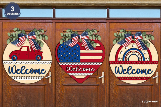 Patriotic Welcome Sign Bundle SVG SvgOcean 