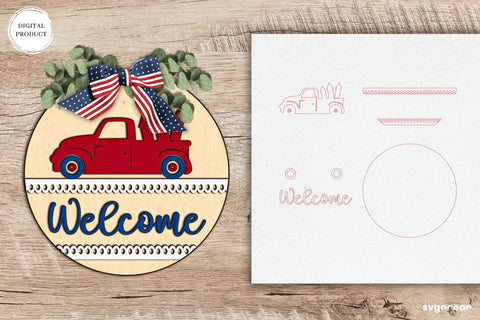 Patriotic Welcome Sign Bundle SVG SvgOcean 