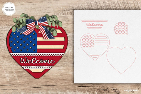 Patriotic Welcome Sign Bundle SVG SvgOcean 