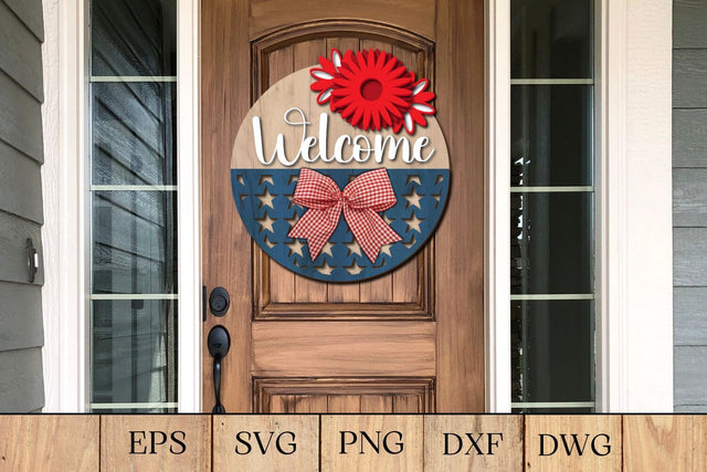 Patriotic Welcome Sign Laser Cut SVG SvgOcean 