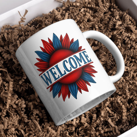 Patriotic Welcome Sunflower SVG | Patriotic Sunflower PNG SVG Paige Cole Studio 