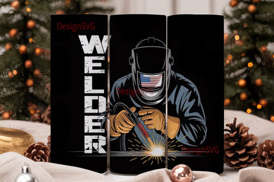 Patriotic Welder 20oz Tumbler Wrap Sublimation DesignSVG 