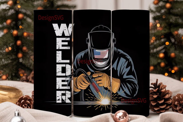 Patriotic Welder 20oz Tumbler Wrap Sublimation DesignSVG 