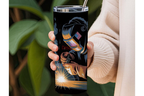 Patriotic Welder 20oz Tumbler Wrap Sublimation DesignSVG 