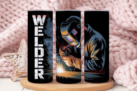 Patriotic Welder 20oz Tumbler Wrap Sublimation DesignSVG 