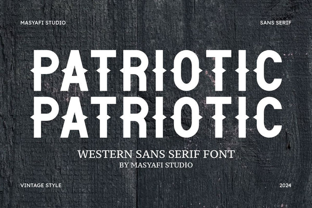 Patriotic - Western Sans Serif Font Font Masyafi Studio 
