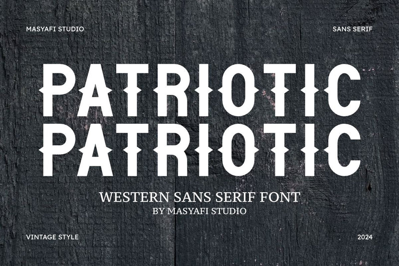 Patriotic - Western Sans Serif Font Font Masyafi Studio 