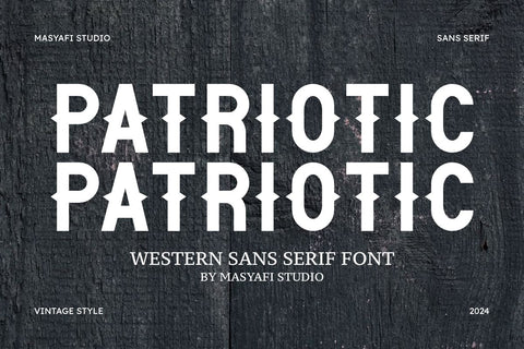 Patriotic - Western Sans Serif Font Font Masyafi Studio 