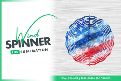 Patriotic wind spinner round sublimation design Sublimation Regulrcrative 