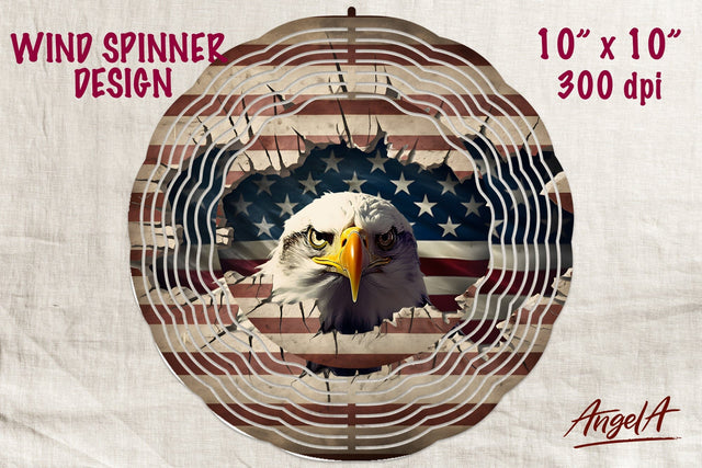 Patriotic wind spinner sublimation / eagle head and flag png Sublimation Angelina Semenova 